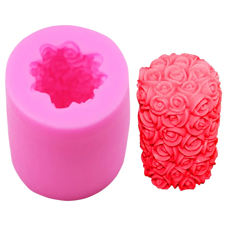 Сделай Сам 3d свеча торт туалетное мыло роза хризантемы жидкий силикон