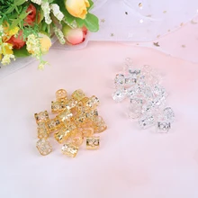 20 шт./лот, 1 см зажим, металлическая трубка, замок, серебряное, золотое покрытие, для волос, оплетка, страшный дредлок, бусины, регулируемый зажим для манжет