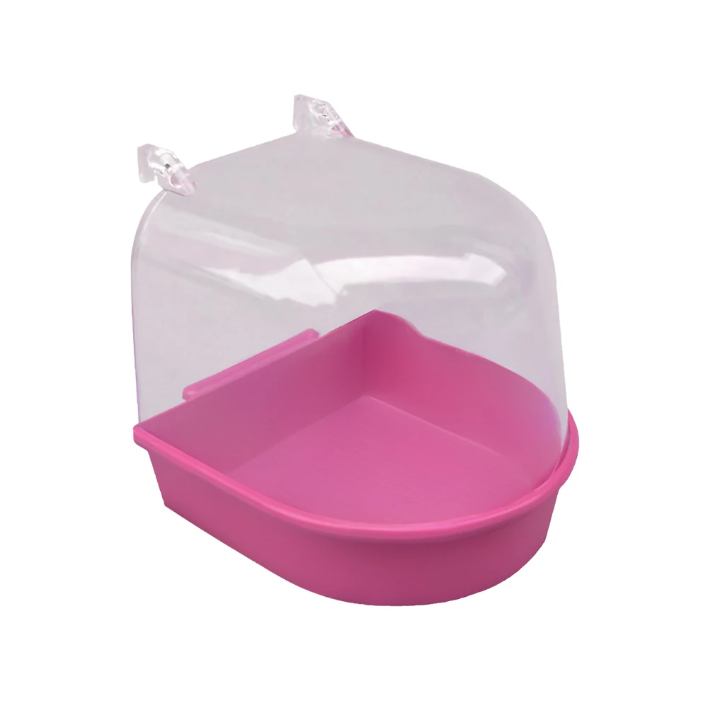 1 шт. пластиковая коробка для ванной для птиц, ванна для попугая, для влюбленных птиц, клетка для домашних животных, подвесная миска для попугая, для птиц - Цвет: red