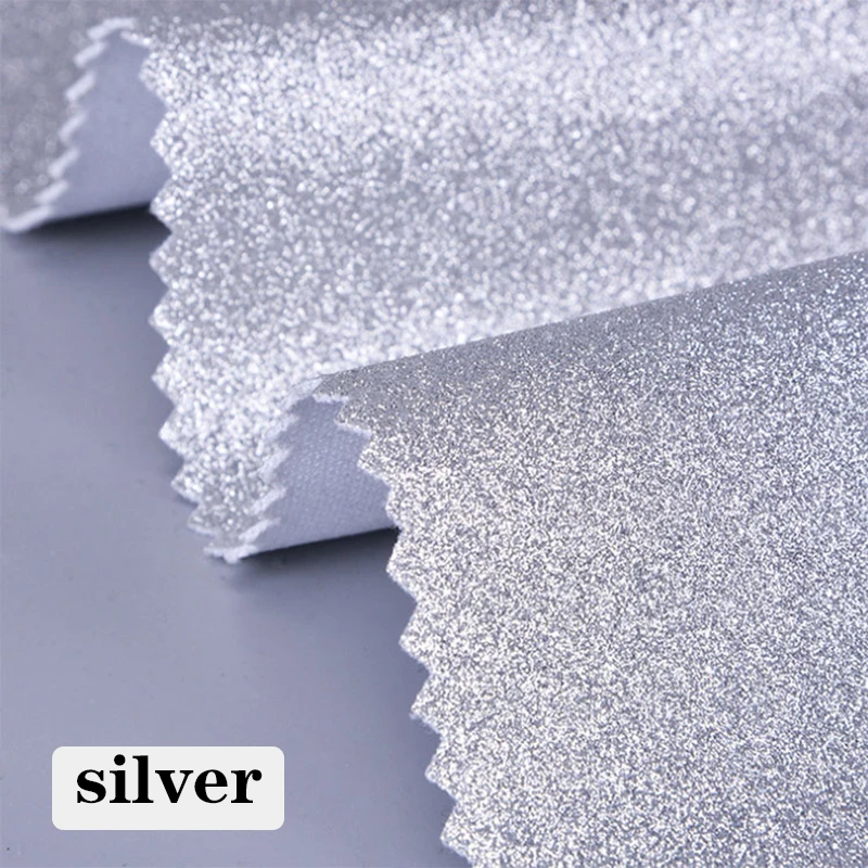 silver 50 см* 140 см блестящие эластичные ПУ ткань искусственная кожа для DIY вешалки обувь аксессуары домашние декоративные элементы для обивки - Цвет: silver