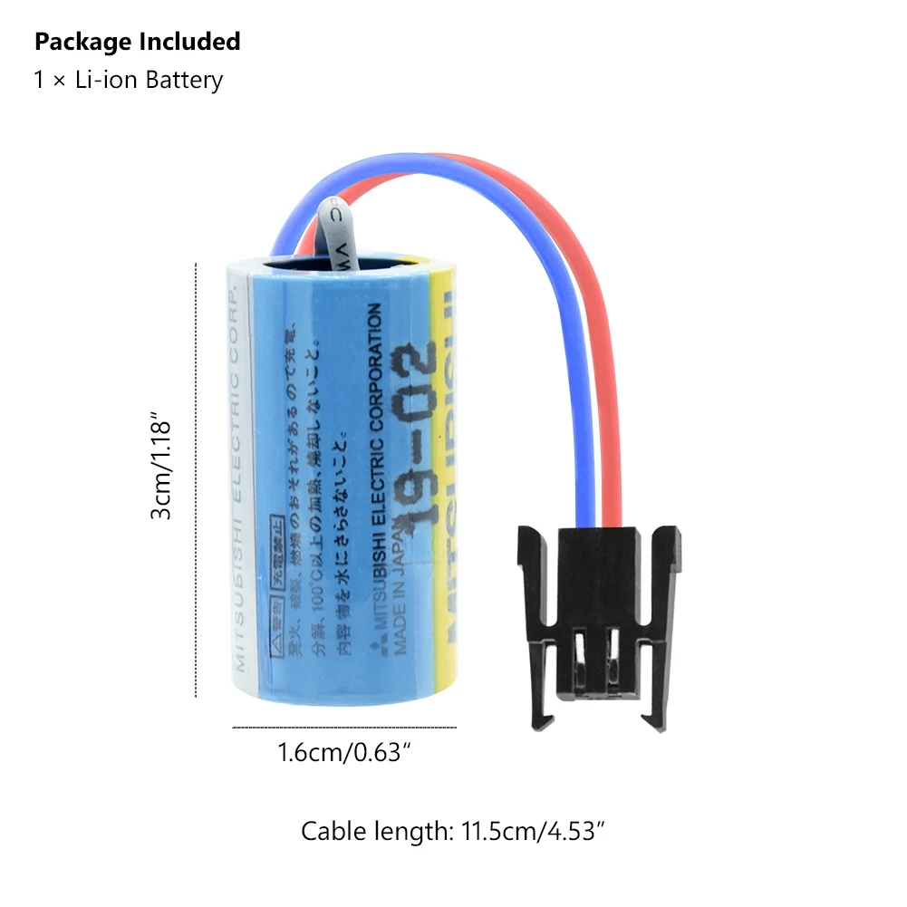 3,6 V 1700mAh MR-BAT ER17330V PLC батарея 3,6 V ER2/3A 17330 литий-ионные батареи с разъемом для экрана машины для литья под давлением