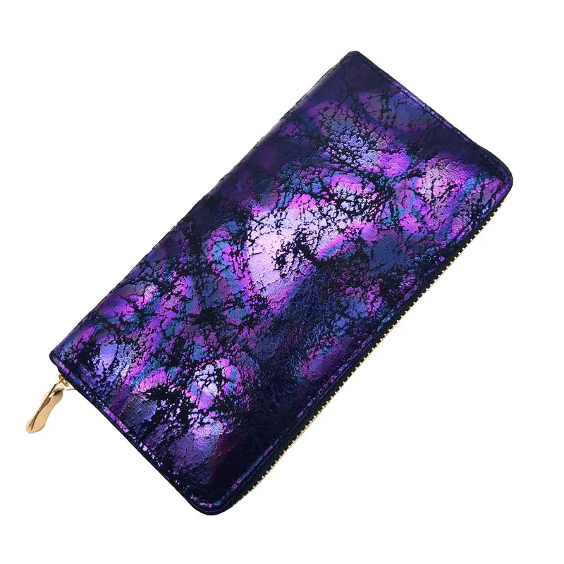 KANDRA New Colorful Women Long Serape Wallets PU Leather Purse Fashion 2019 Christmas Wallets Copper Zipper Female Cards Holder