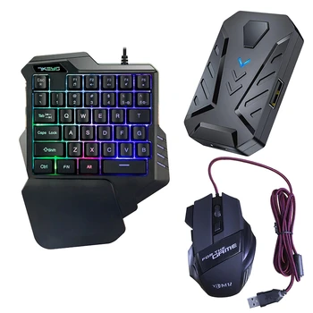 

Bluetooth One-Handed Keyboard Mouse Converter Combo for Smartphone PC PUBG Mobile Game Accessories