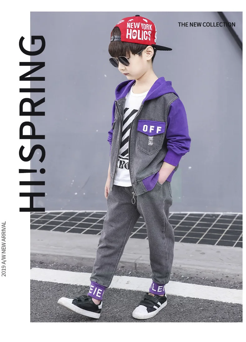 Boy's Autumn Outfit Suits the new Brim Child Handsome Boy Cuhk Children Fall Cowboy Outfit