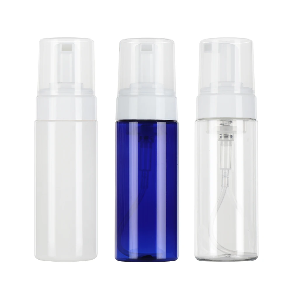 

50/ 80 / 100 / 150 ML Clear Blue Foaming Bottle Liquid Soap Whipped Mousse Points Bottling Shampoo Lotion Shower Gel Foam Pump