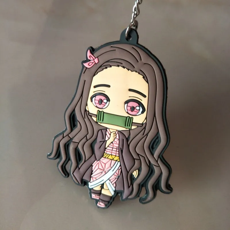 Новинка, аниме фигурка, убийца демона, Kimetsu no Yaiba, брелок, 3D, двухсторонний, ПВХ, брелок, брелок для ключей, детская игрушка, брелок