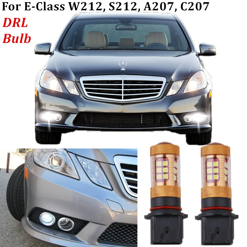 

Автомобильные светодиодные дневные ходовые огсветильник для Benz E -Class W212 S212 A207 C207 DRL PSX26W / SH23W P13W, 2 шт., светодиодные аксессуары