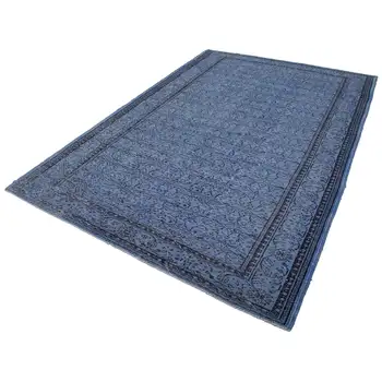 

212x322 Cm Blue Handmade Overdyed Rug-7x11 Ft