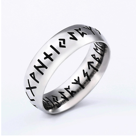 Rune words Odin Norse Viking Rings Stainless Steel Fashion Style For Men Women Jewelry