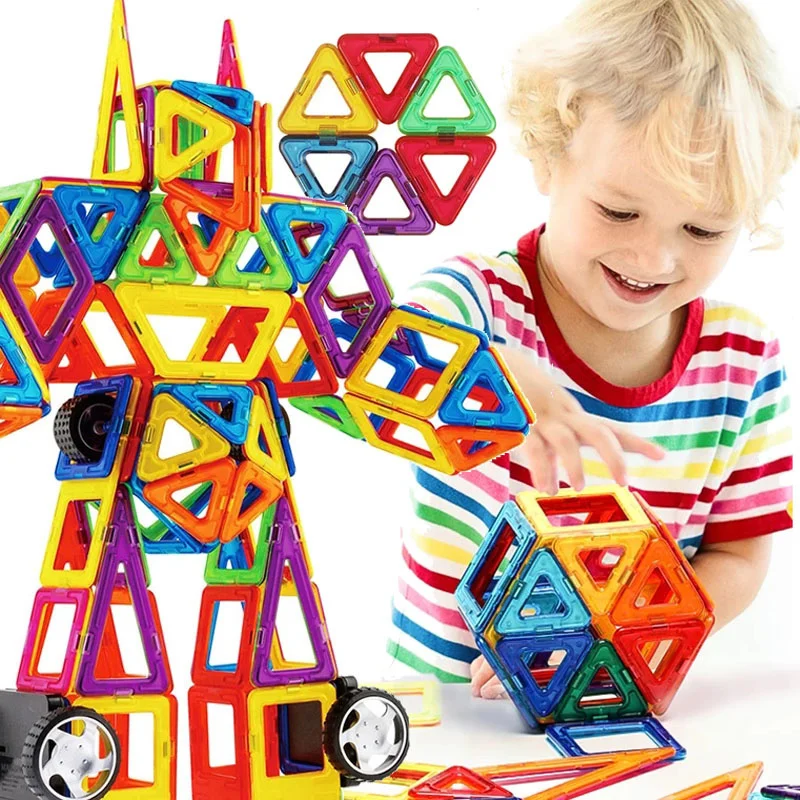 Kids Magnet Toys Magnetic Designer Bricks Model Building Blocks Educational Magnetic Construction Toys For Children Gift