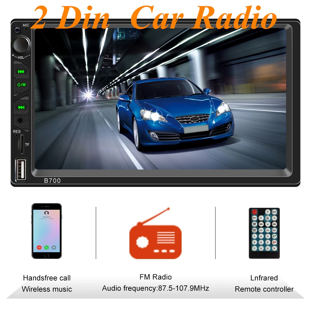 Новая одежда для маленькой девочки 2 Din Автомобильный Радио 7 дюймов Bluetooth стерео Мультимедийный плеер радио MP3 MP5 емкостный Пресс Экран авто радио Поддержка зеркало заднего вида