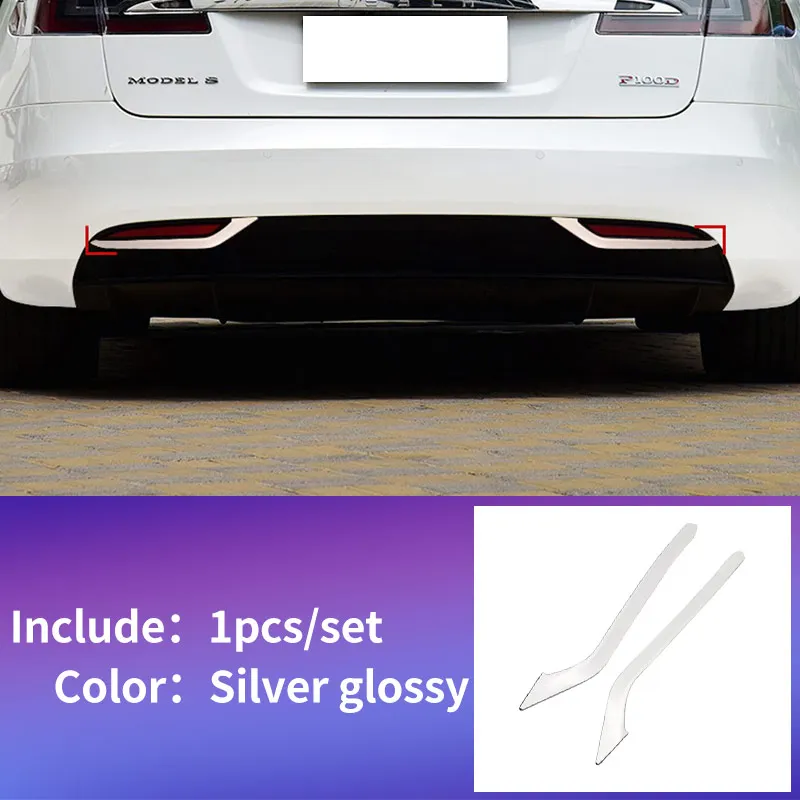 matte silver Задний противотуманный светильник для автомобиля tesla модель s аксессуары/задний tesla модель s tesla автомобильные аксессуары - Название цвета: matte silver
