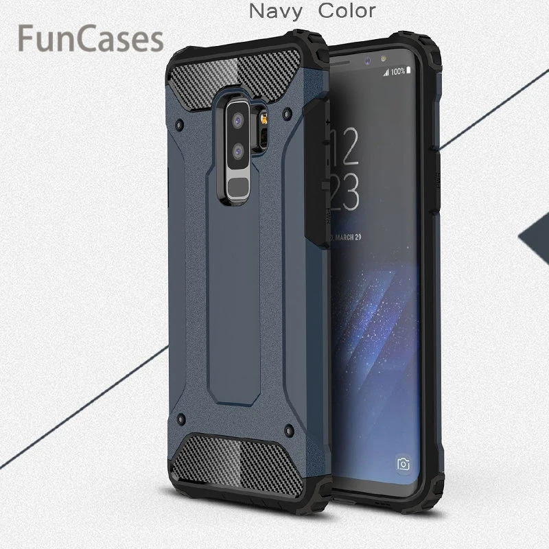 Роскошный противоударный чехол для телефона samsung Galaxy S9 S8 S10 Plus S10E чехол s полное покрытие оболочка для samsung Note 8 9 S7 eeege чехол - Цвет: Navy Blue