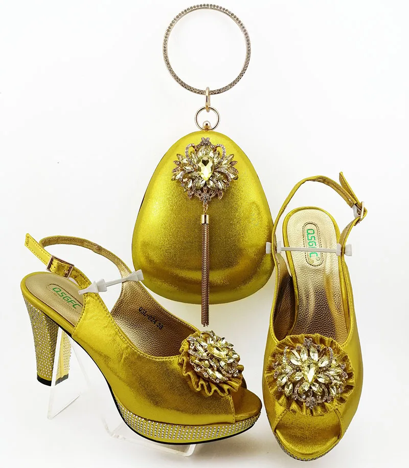 Новинка 2019 Женская итальянская желтая обувь в итальянском стиле с подходящими
