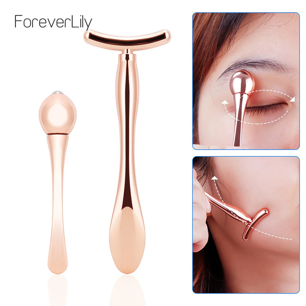 

Mini Eye Massage Stick Anti Eye Pouch Dark Circles Massager Device T-shape Face Lifting Massage Facials Thin Face Magic Stick