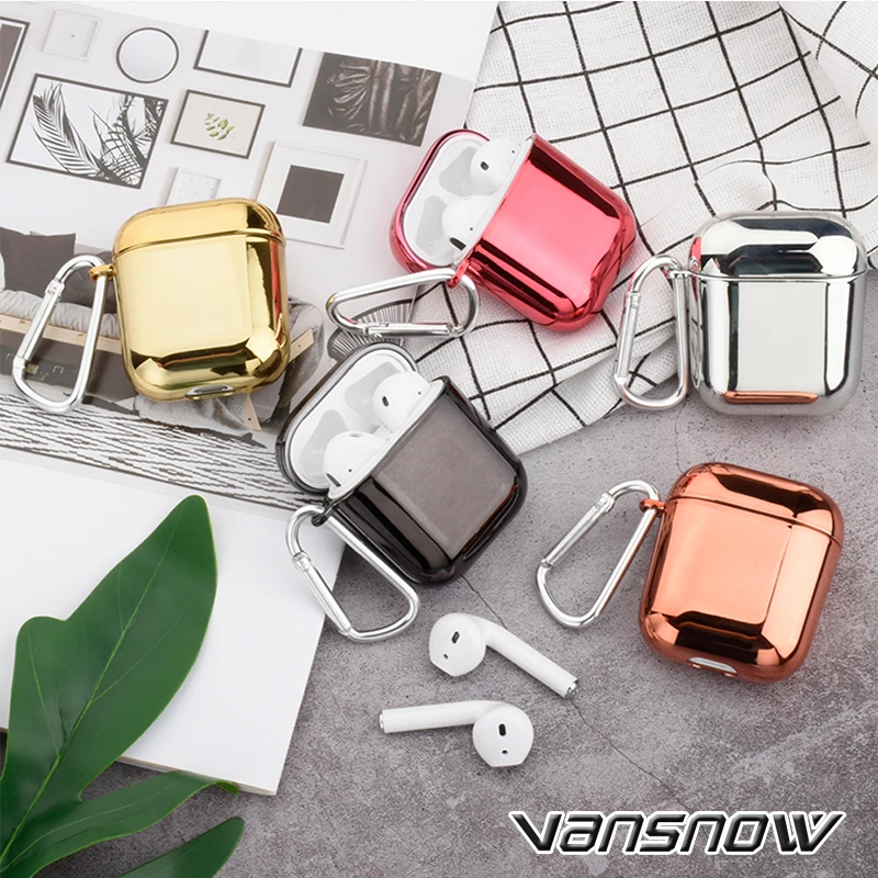Гальваническим Сияющий Чехол для Airpods чехол защитный жесткий корпус Беспроводной наушников протектор чехол для Airpod чехол