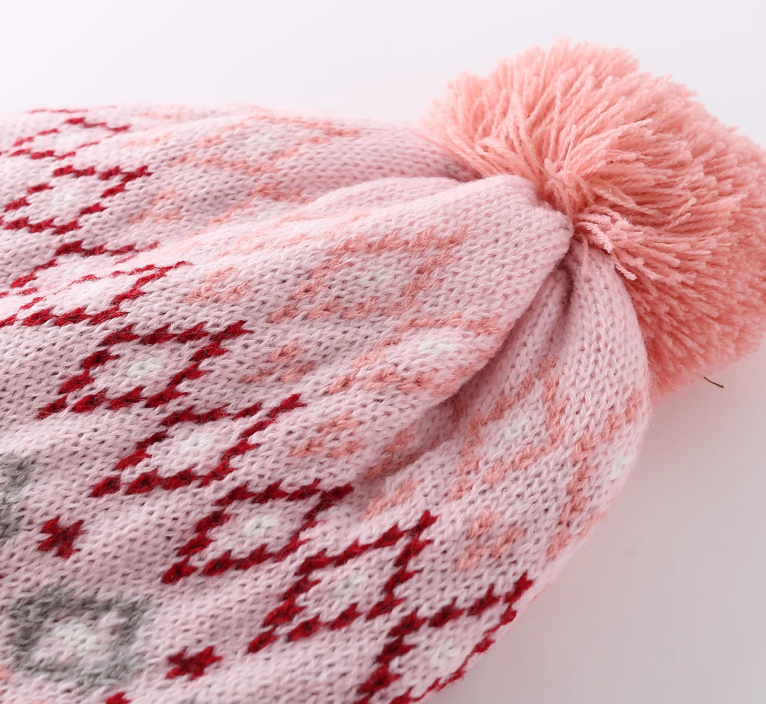 Новинка; милая теплая зимняя шапка с черепом для маленьких девочек; флисовая Вязаная Детская шапка-ушанка с помпоном