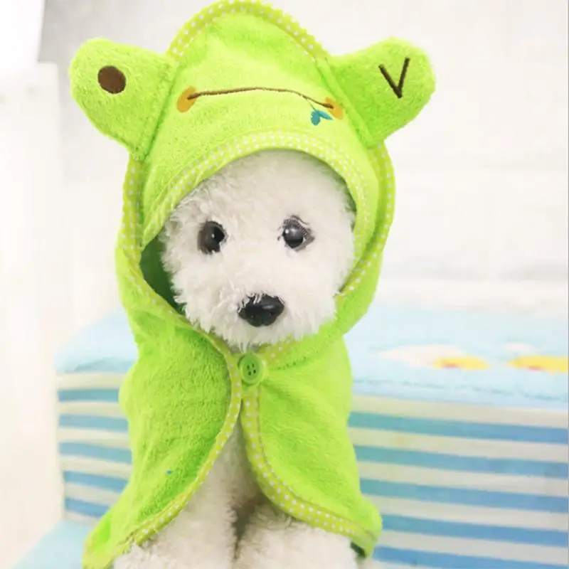 Милое полотенце для собак мягкое сушильное банное кошек толстовки с капюшоном