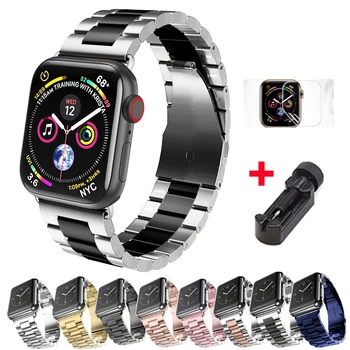 

Stainless Steel Strap For Apple Watch Band 42mm 38mm 1/2/3/4 Metal Watchband Bracelet Belt for iWatch Series 4 5 44mm 40mm