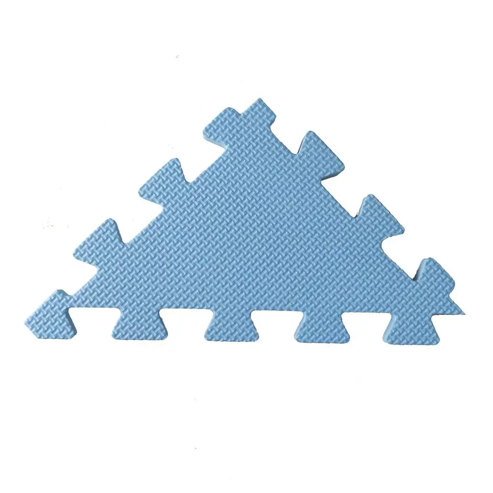 Meitoku EVA пенопластовый игровой коврик, детский треугольный Коврик-пазл, мягкая блокирующая плитка, Детский ковер, 24-96 шт./лот - Цвет: Sky blue