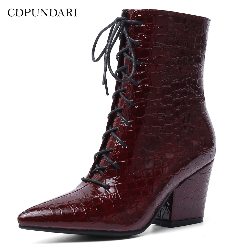 CDPUNDARI Pointed Toe Sexy ankle boots for women High heels boots Ladies winter shoes woman bottine femme botas mujer