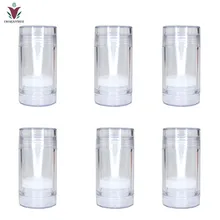 

6pcs 30ml Clear Empty Plastic Round Deodorant Containers,Round Shape Bottom Filling Stick Deodorant Container Twist Up