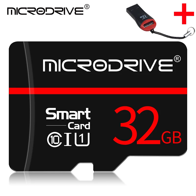 32G and Card Reader Класс 10 Черная карта памяти 4 ГБ 8 ГБ 16 ГБ 32 ГБ Micro SD-карта 64 ГБ Tarjeta microsd 32 ГБ Мини-флешка TF карта с бесплатным адаптером - Емкость: 32G and Card Reader