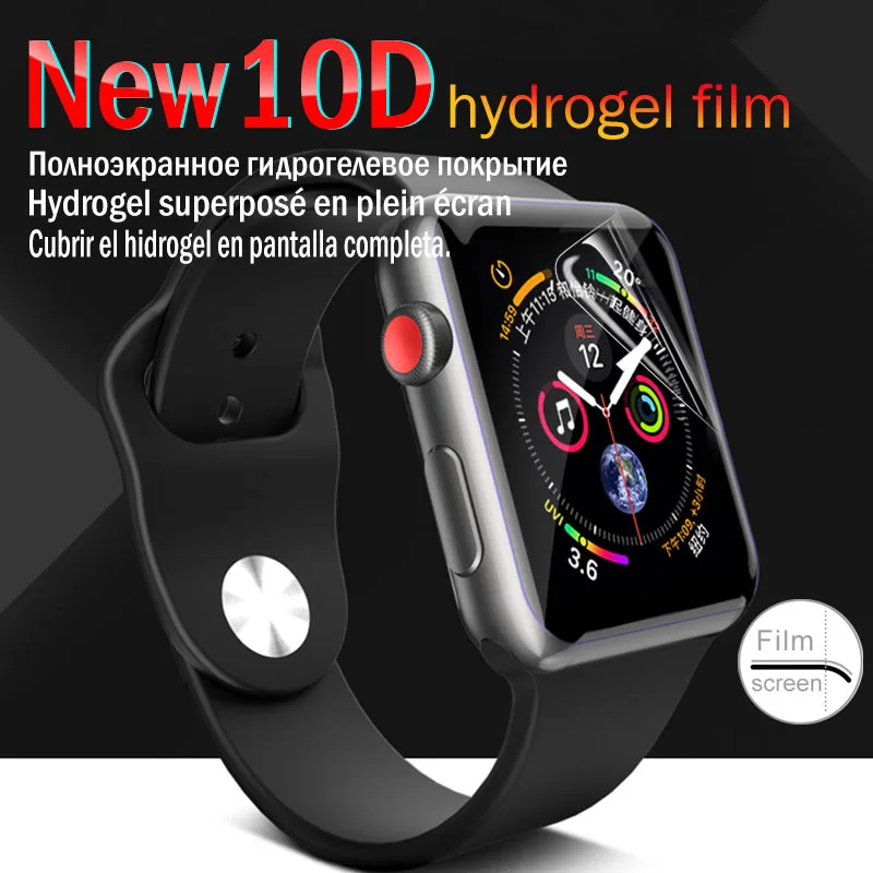 15D мягкая Гидрогелевая пленка для Apple Watch 38 мм 40 мм 42 мм 44 мм Защита экрана для часов 38 40 42 44 мм защитная пленка не стекло