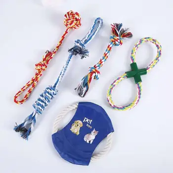 

A Set Of Puppy Dog Chew Toys Bite Resistant Cotton Rope Funny Toys Dog Training Dog Accessories Dog Toys For Small Large Dogs