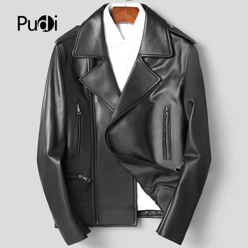 Pudi MT930 новые модные мужские куртки и пальто короткие для отдыха Натуральная жакеты из овечьей кожи Верхняя одежда из натуральной кожи