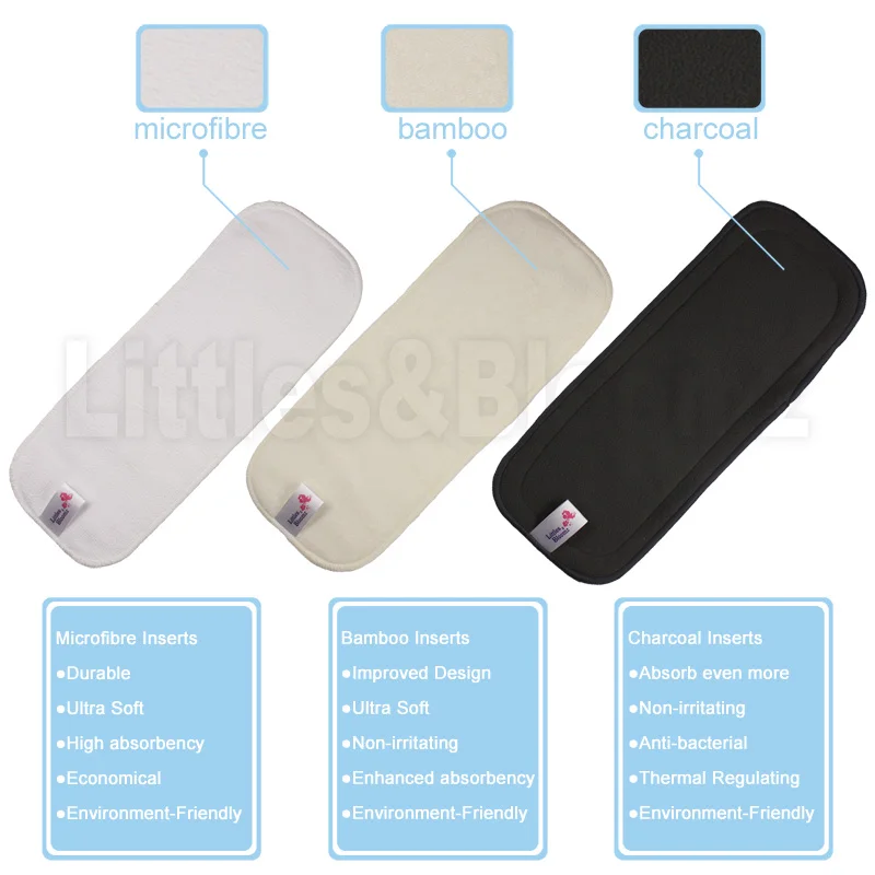 Littlebloom Reusable Pocket Real Cloth Nappy Washable Diaper Bamboo Charcoal | Cyprus