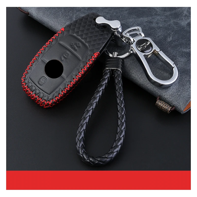 Высококачественный Топ Laye кожаный чехол для ключей автомобиля для ключей Mercedes Benz Обложка C Класс GLC GLA E класс E260 E320 Fob для автомобиля аксессуары - Название цвета: E with keychain 1