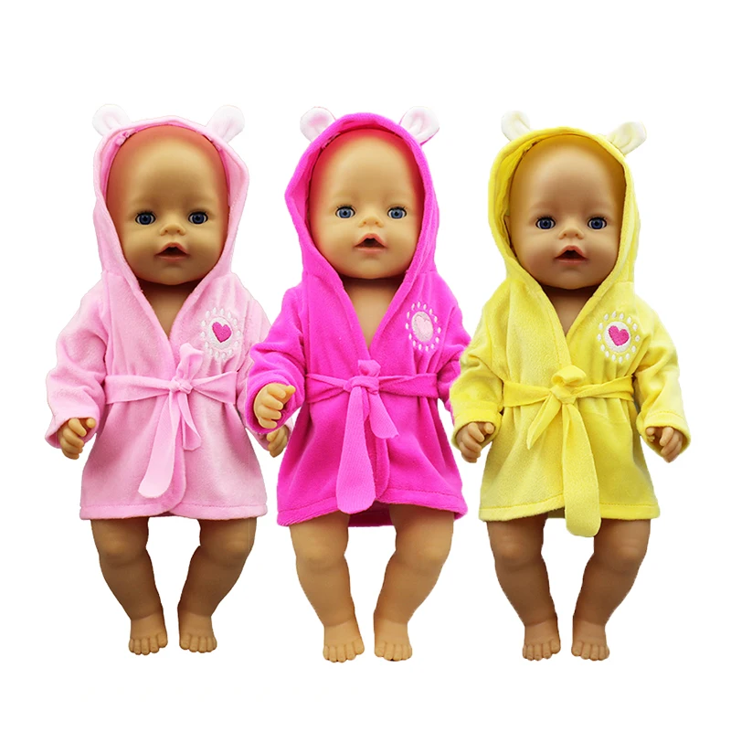 

2019 New bathrobe Doll clothes Wear fit for 43cm/17inch baby Doll, Children best Birthday Gift(only sell clothes)