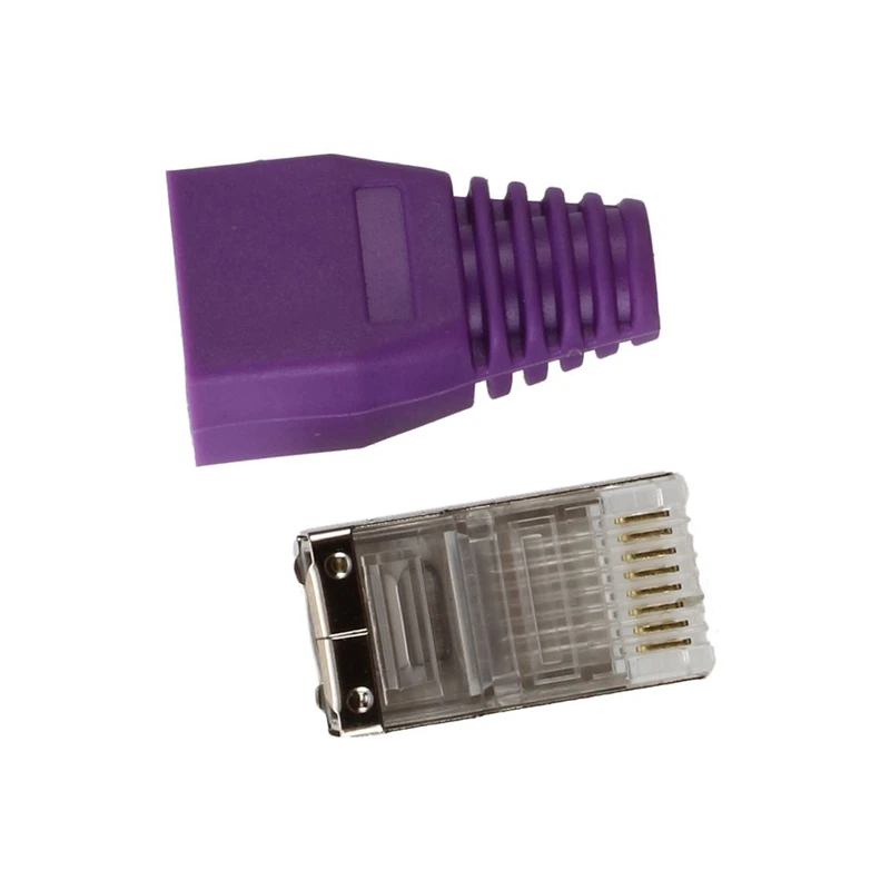 30 шт. металлические экранированные 8P8C RJ45 Plug Сетевые соединители w защитный рукав