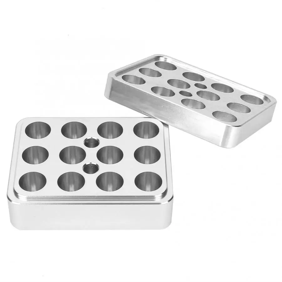 Silver Набор для макияжа полный Профессиональный 12 отверстий 9,3 мм DIY алюминиевый сплав губная помада Форма для губной помады инструменты для изготовления Наборы инструментов для макияжа - Цвет: Silver