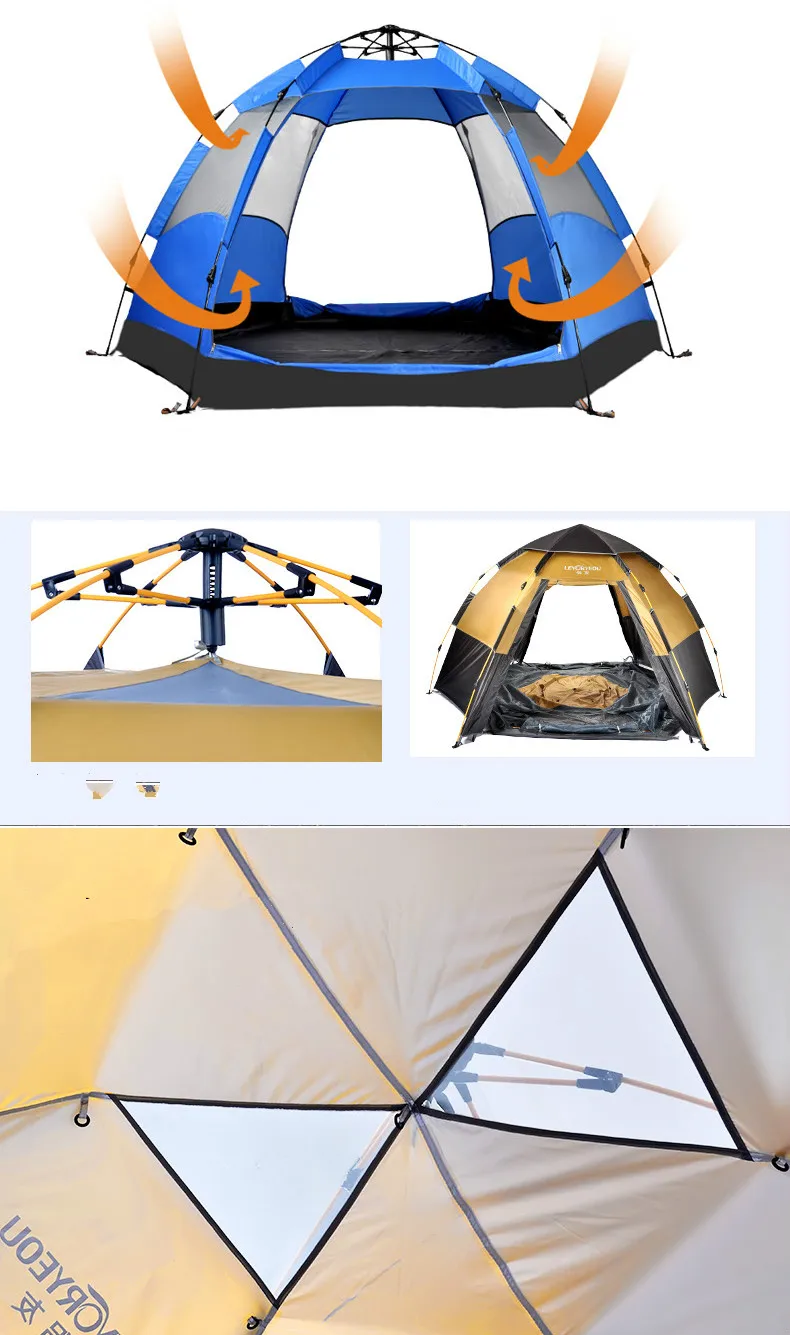 Автоматическая палатка для кемпинга на открытом воздухе семейная Пляжная палатка для 3-4 человек двухслойная водонепроницаемая внешняя Солнцезащитная палатка Baraza De Acampamento