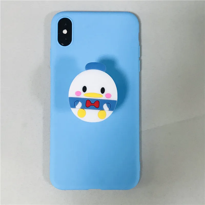 Donald Duck 3D с героем мультика Минни гибкий держатель Подставка для телефона чехол для Samsung Galaxy S6 S7 край S8 S9 плюс S10 5G S10E Lite Мягкий силиконовый чехол - Цвет: Donald Duck