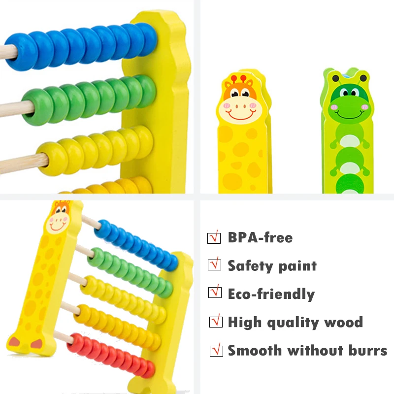 Baby Wooden Abacus Early Math Learning Toy Montessori Educational Counting Calculating Beads Logical Thinking Toys For Toddlers