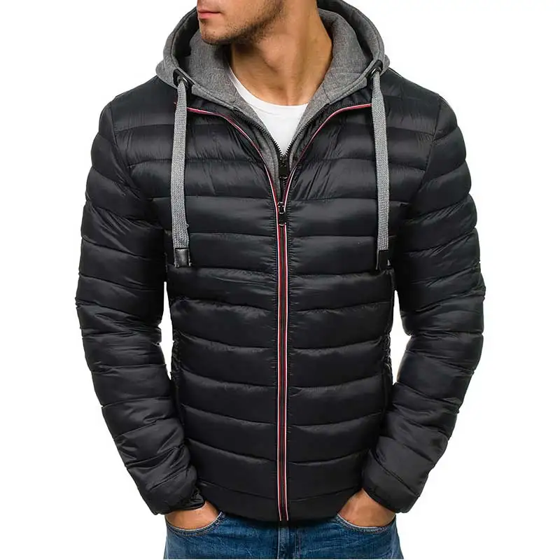 Zogaa Winter Jacket Men Hooded Coat Causal Zipper Men's Jackets Parka Warm Clothes Men Streetwear Clothing For Men - Цвет: Черный