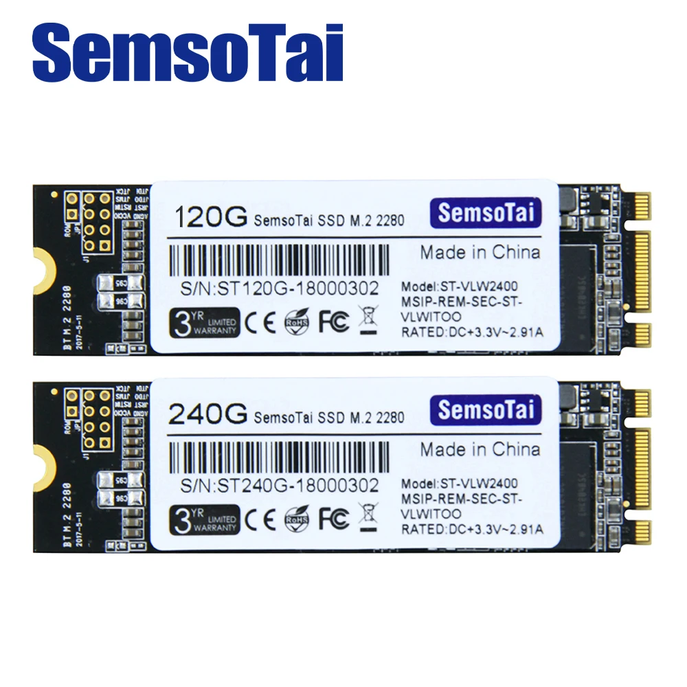 SemsoTai ssd m2 120 ГБ 240 NGFF 2280 m.2 SATA3.0 500 МБ/с./с 420 3 года гарантии Внутренние твердотельные