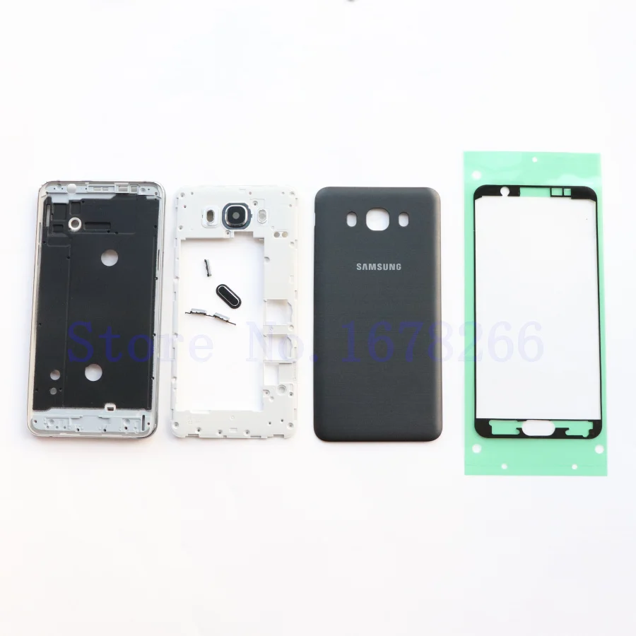 Чехол для SAMSUNG Galaxy J7, J710, J710F, J710FN, SM-J710F, полный корпус, средняя рамка, J5, J7, задняя крышка, Кнопка громкости - Цвет: J7 2016 Black