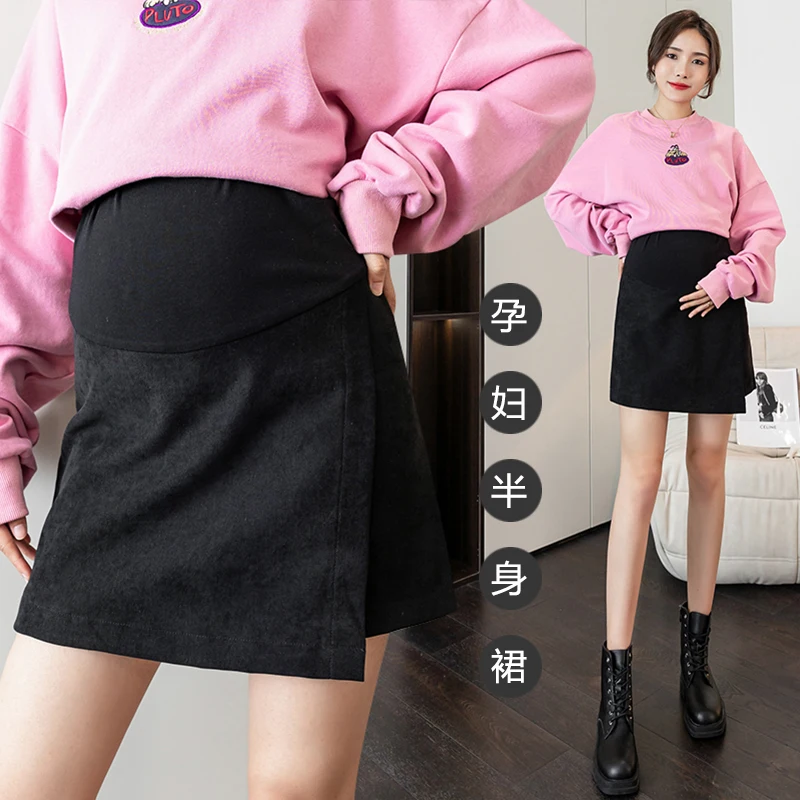 

Make autumn new fund and women pregnant women skirts code black short skirt of tall waist show thin kind of pregnant women a wor