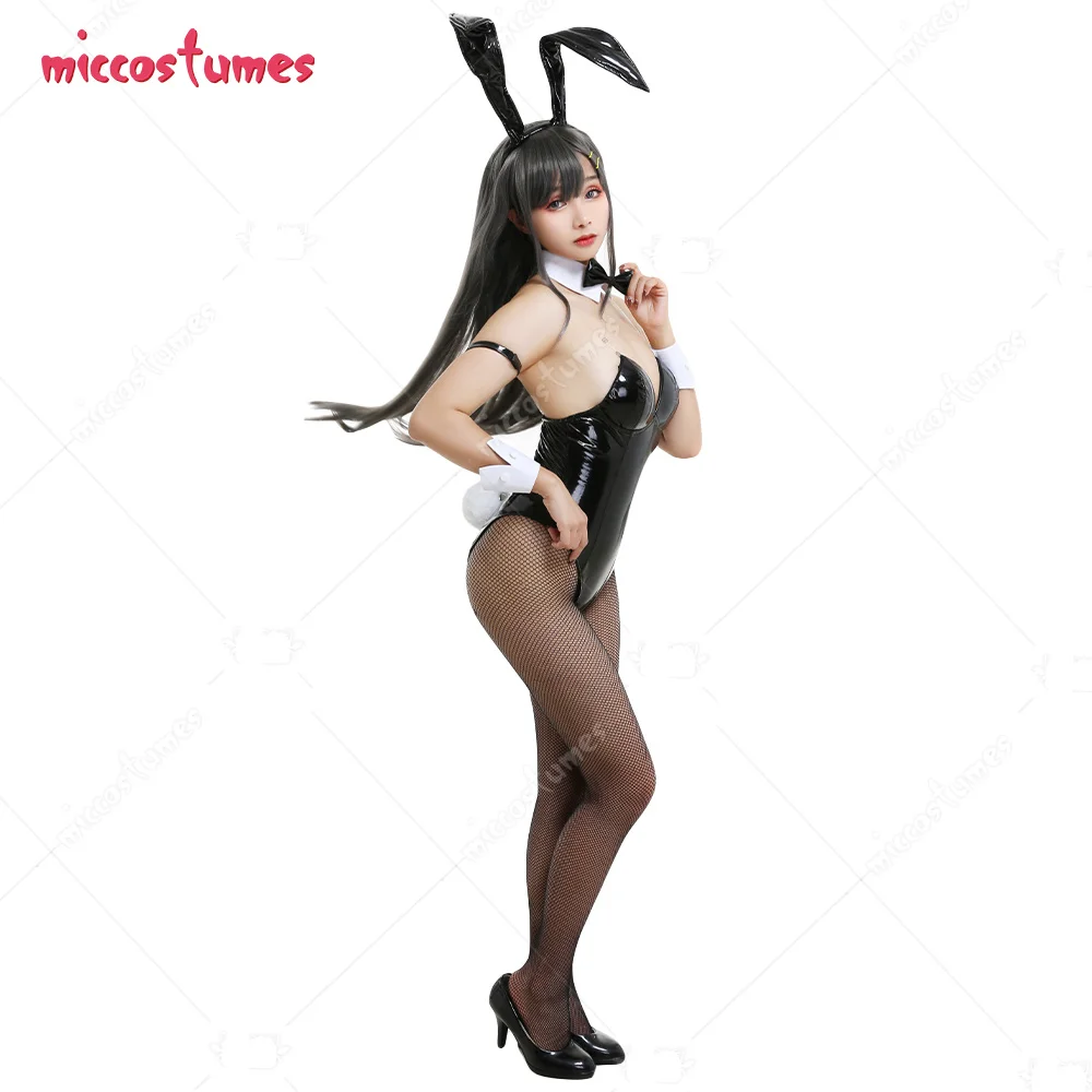 Häschen PU Cosplay Kostüm Damen Senpai Schwarzer Jumpsuit Bodysuit Halloween Outfit 12 Häschen PU Cosplay Kostüm Damen Senpai Schwarzer Jumpsuit Bodysuit Halloween Outfit 3