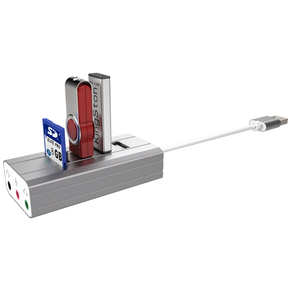 Asunflower USB на 3 порта USB 2,0 с 3,5 мм AUX Jack usb-хаб для MacBook Pro 13 дюймов ноутбук внешний звуковая карта USB разветвитель