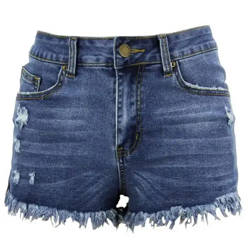 Dark Blue Женские модные летние сексуальные джинсовые шорты с высокой талией и кисточками, женские повседневные рваные шорты с бахромой - Цвет: Dark Blue