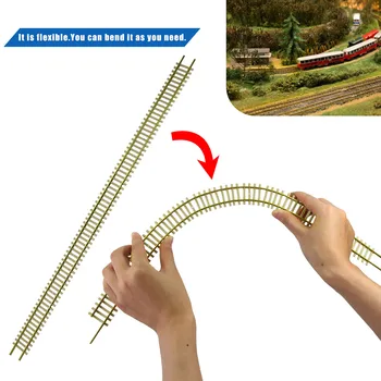 5pcs Model Trains HO Scale 1:87 Flexible Track 50cm Brass Flex Railtrack HP17HO