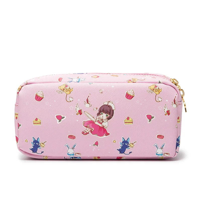 

Anime Card Captor Sakura Pink Pencil Case School Student Cosplay Pen Bag Stationery Make Up Cosmetic Brush Gift for Girl Handbag