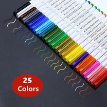 Stylos marqueurs de peinture acrylique, 21/25 couleurs, pour tissu, toile, peinture artistique, fabrication de cartes, métal et céramique, marqueurs en verre