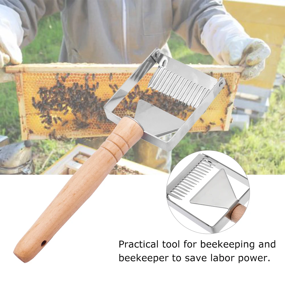 

Honey Scrapper with Wooden Handle Honeycomb Scraper Stainless Steel Honey Scrapping Tool Honey Uncapping Fork Honey Scraper