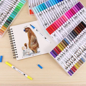 

Office Accessories Twin Markers Ink Pen Drawing Brush Pen Color Acrylic Marker Drawing Colors 100 Pcs Colors